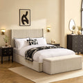 Dusklia - Melrose Ottoman Storage Bed - Chenille Ivory