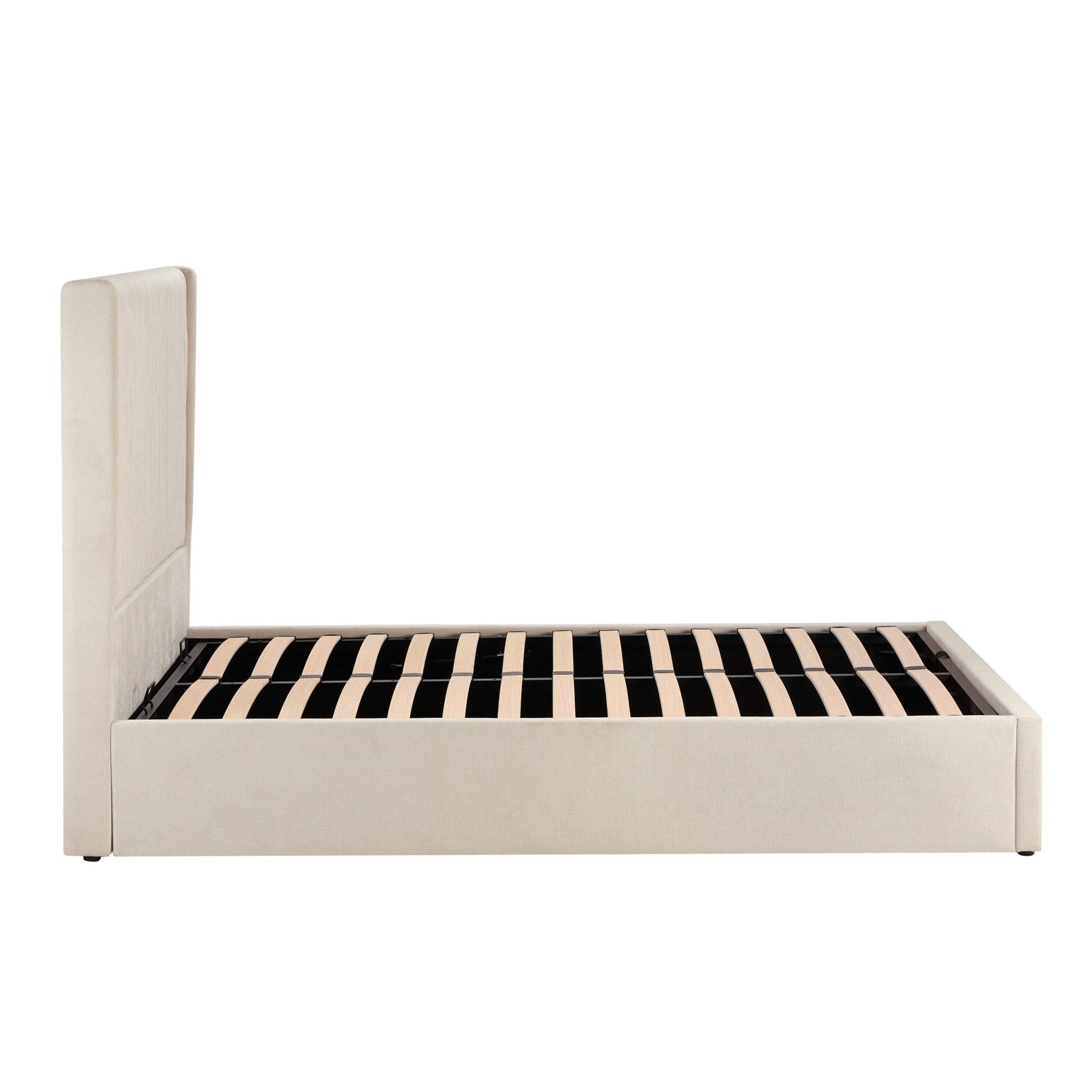 Dusklia - Melrose Ottoman Storage Bed - Chenille Ivory