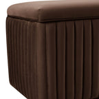 Dusklia - Melrose Ribbed Ottoman Storage Bench - Cappuccino