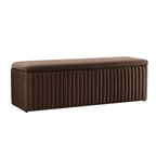 Dusklia - Melrose Ribbed Ottoman Storage Bench - Cappuccino