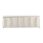 Dusklia - Melrose Ribbed Ottoman Storage Bench - Chenille Ivory