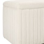 Dusklia - Melrose Ribbed Ottoman Storage Bench - Chenille Ivory