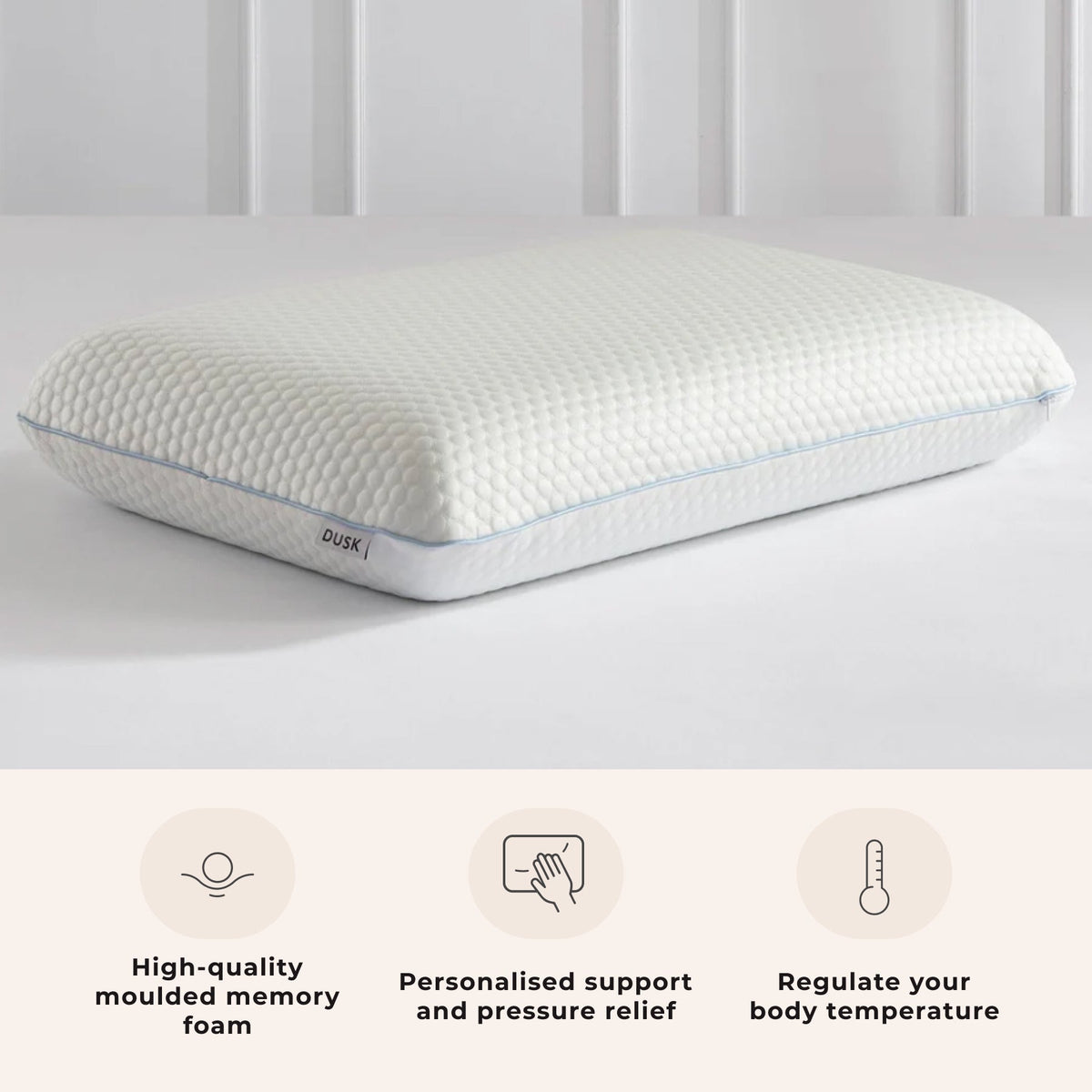 Dusklia - Cooling Memory Foam Pillow - White