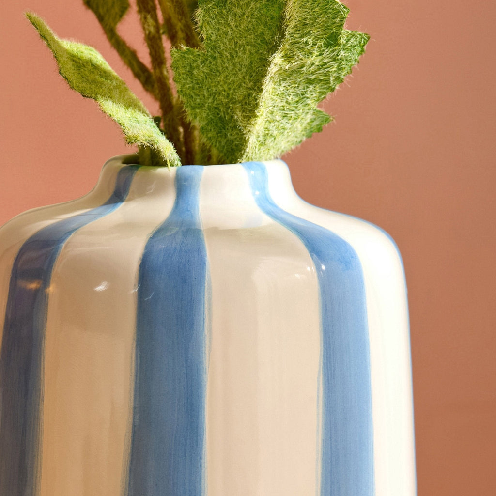 Dusklia - Meya Stripe Vase  - Blue