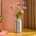 Dusklia - Meya Stripe Vase  - Blue
