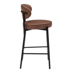 Dusklia - Mia Set of 2 Barstool -  Faux Leather Tan