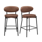 Dusklia - Mia Set of 2 Barstool -  Faux Leather Tan