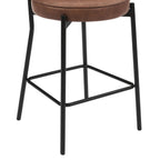 Dusklia - Mia Set of 2 Barstool -  Faux Leather Tan