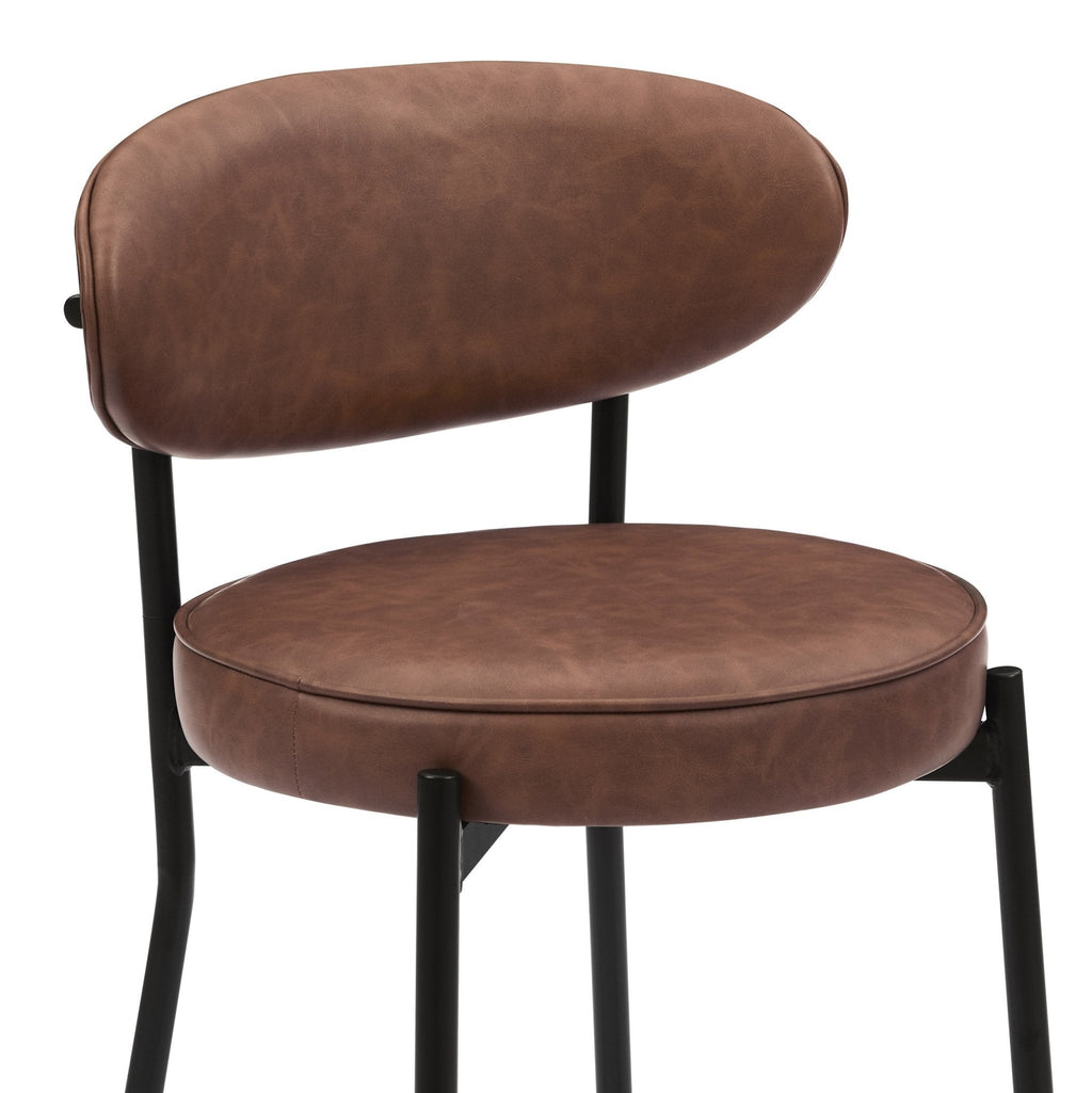 Dusklia - Mia Set of 2 Barstool -  Faux Leather Tan