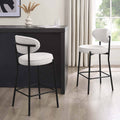 Dusklia - Mia Set of 2 Barstool - Ivory Boucle