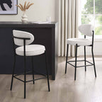 Dusklia - Mia Set of 2 Barstool - Ivory Boucle
