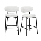 Dusklia - Mia Set of 2 Barstool - Ivory Boucle