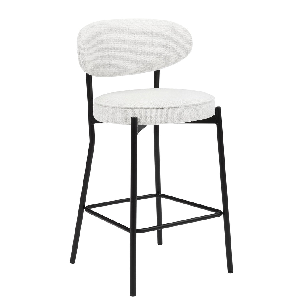 Dusklia - Mia Set of 2 Barstool - Ivory Boucle
