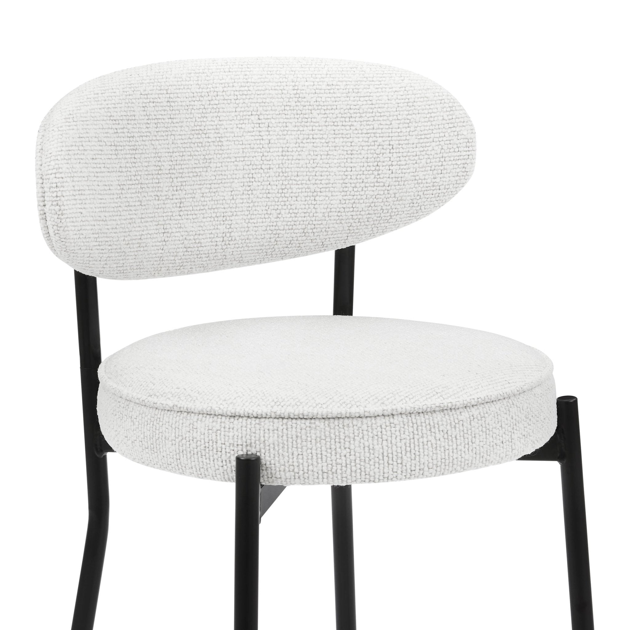 Dusklia - Mia Set of 2 Barstool - Ivory Boucle