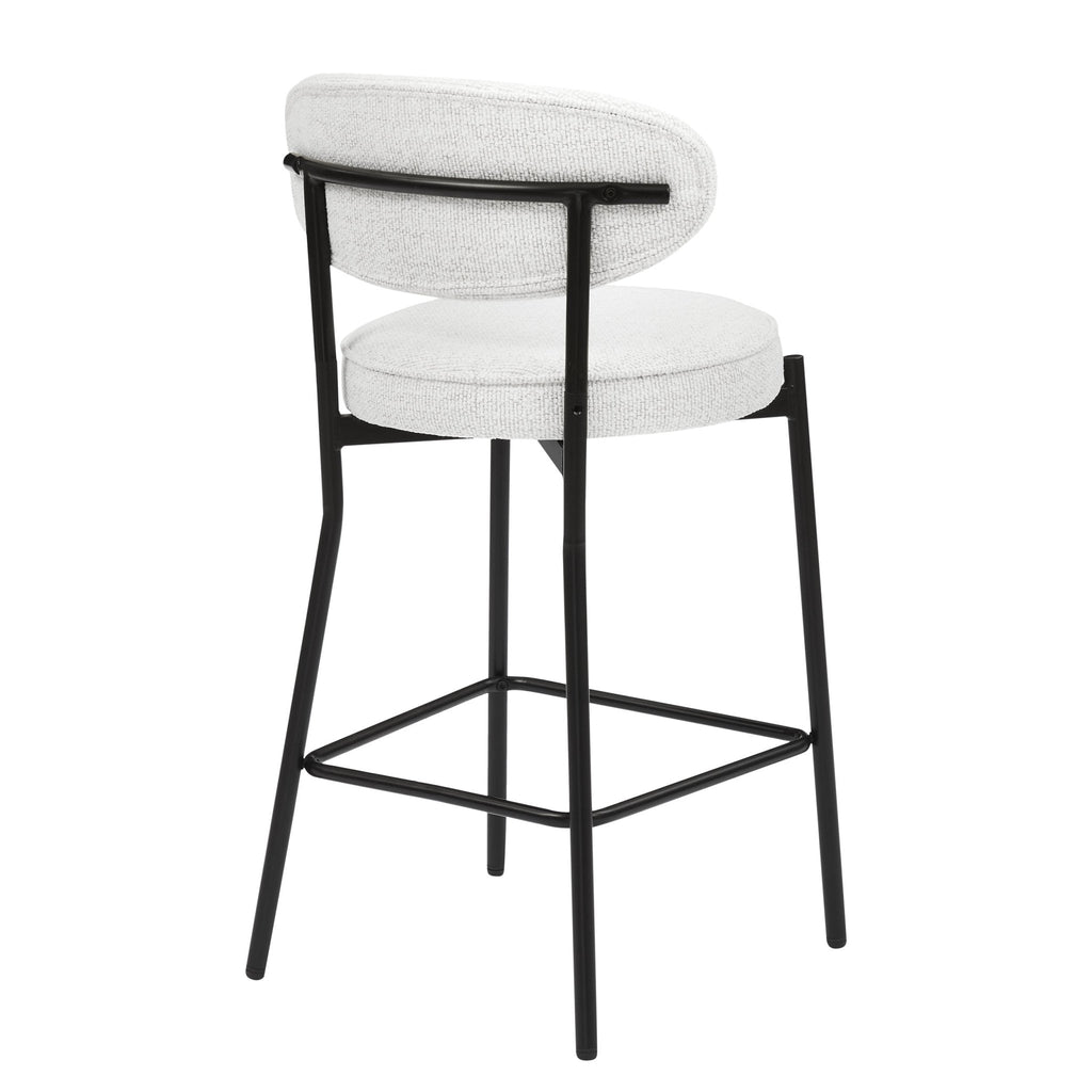Dusklia - Mia Set of 2 Barstool - Ivory Boucle
