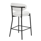 Dusklia - Mia Set of 2 Barstool - Ivory Boucle