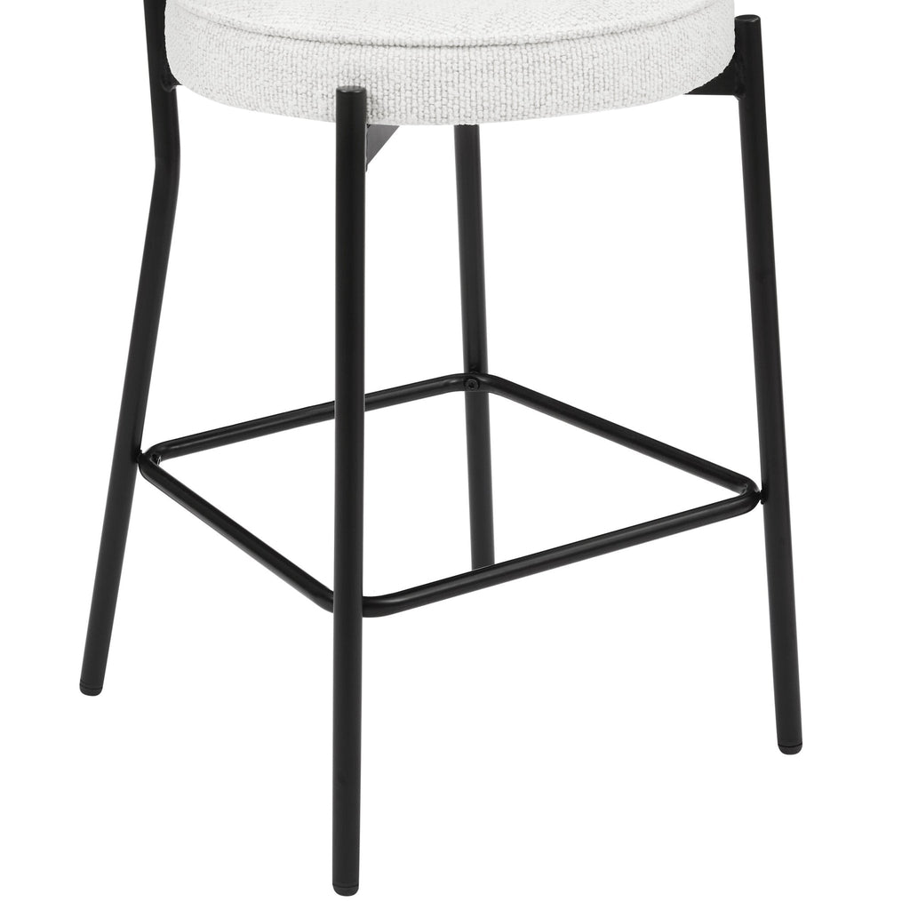 Dusklia - Mia Set of 2 Barstool - Ivory Boucle