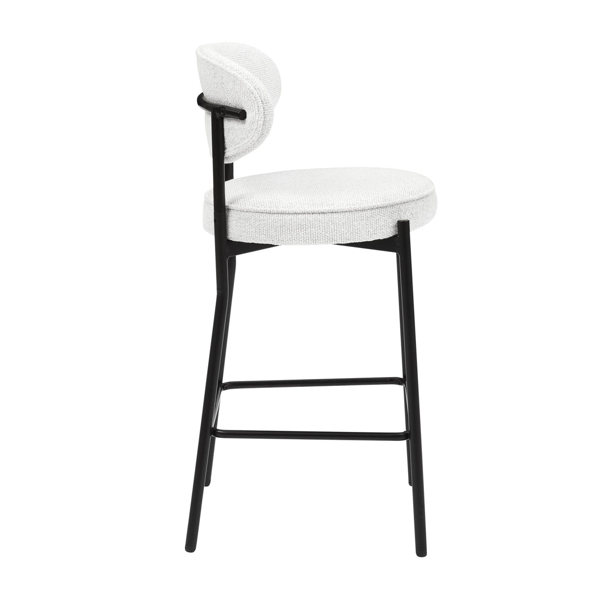Dusklia - Mia Set of 2 Barstool - Ivory Boucle