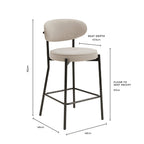 Dusklia - Mia Set of 2 Barstools - Matte Velvet - Sand