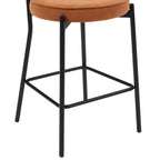 Dusklia - Mia Set of 2 Barstool - Matte Velvet - Burnt Orange