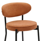 Dusklia - Mia Set of 2 Barstool - Matte Velvet - Burnt Orange