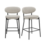 Dusklia - Mia Set of 2 Barstool - Taupe Boucle