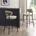 Dusklia - Mia Set of 2 Barstool - Taupe Boucle