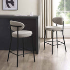 Dusklia - Mia Set of 2 Barstool - Taupe Boucle