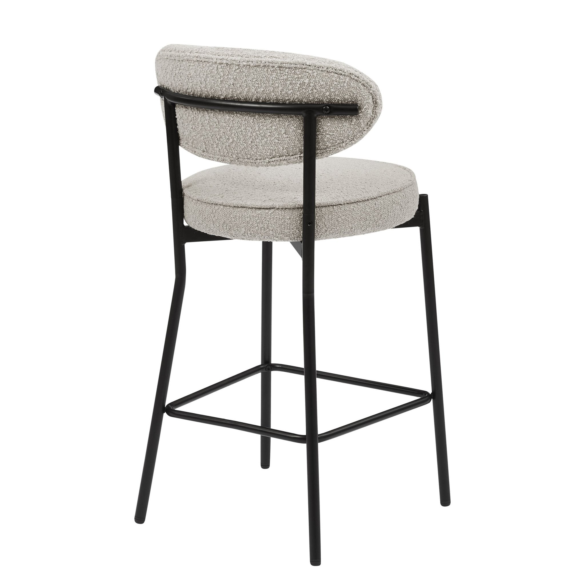 Dusklia - Mia Set of 2 Barstool - Taupe Boucle
