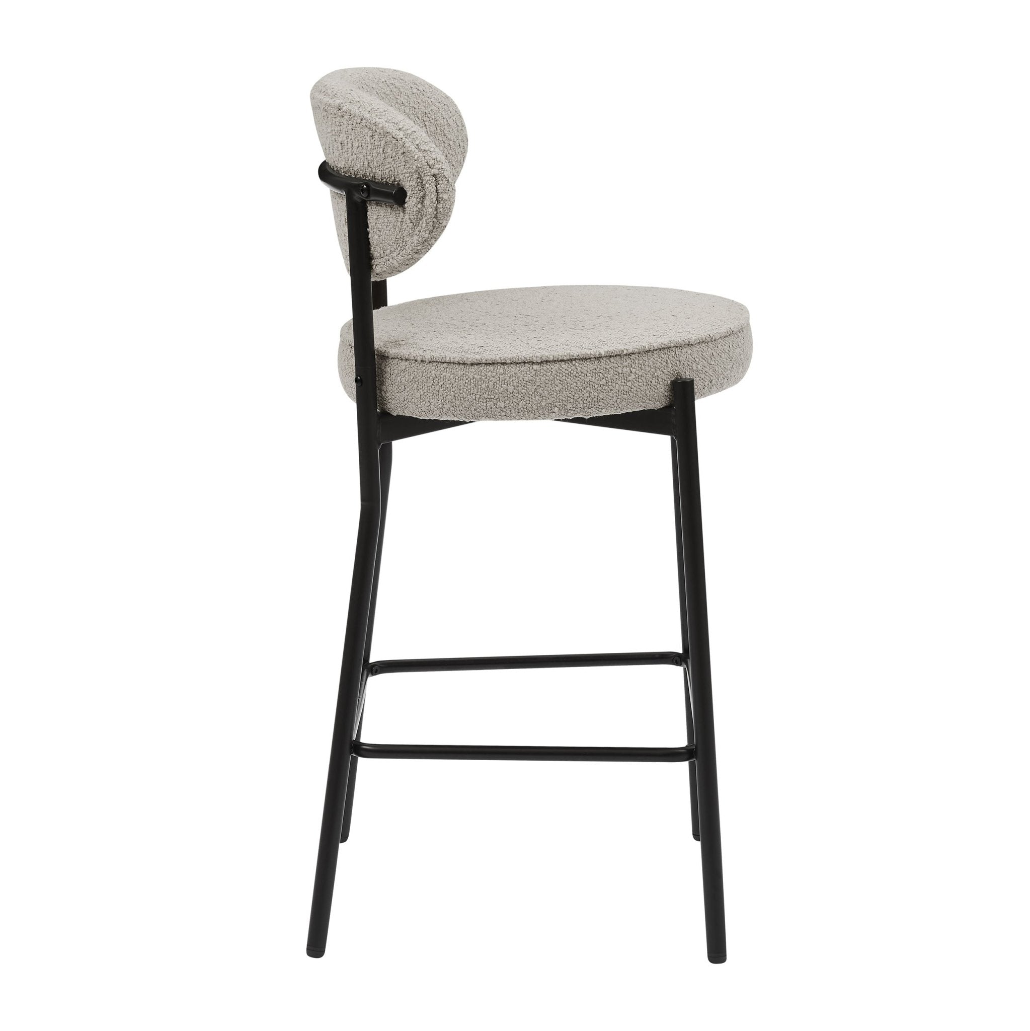 Dusklia - Mia Set of 2 Barstool - Taupe Boucle