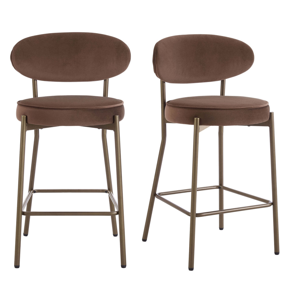 Dusklia - Mia Set of 2 Barstools - Cappuccino