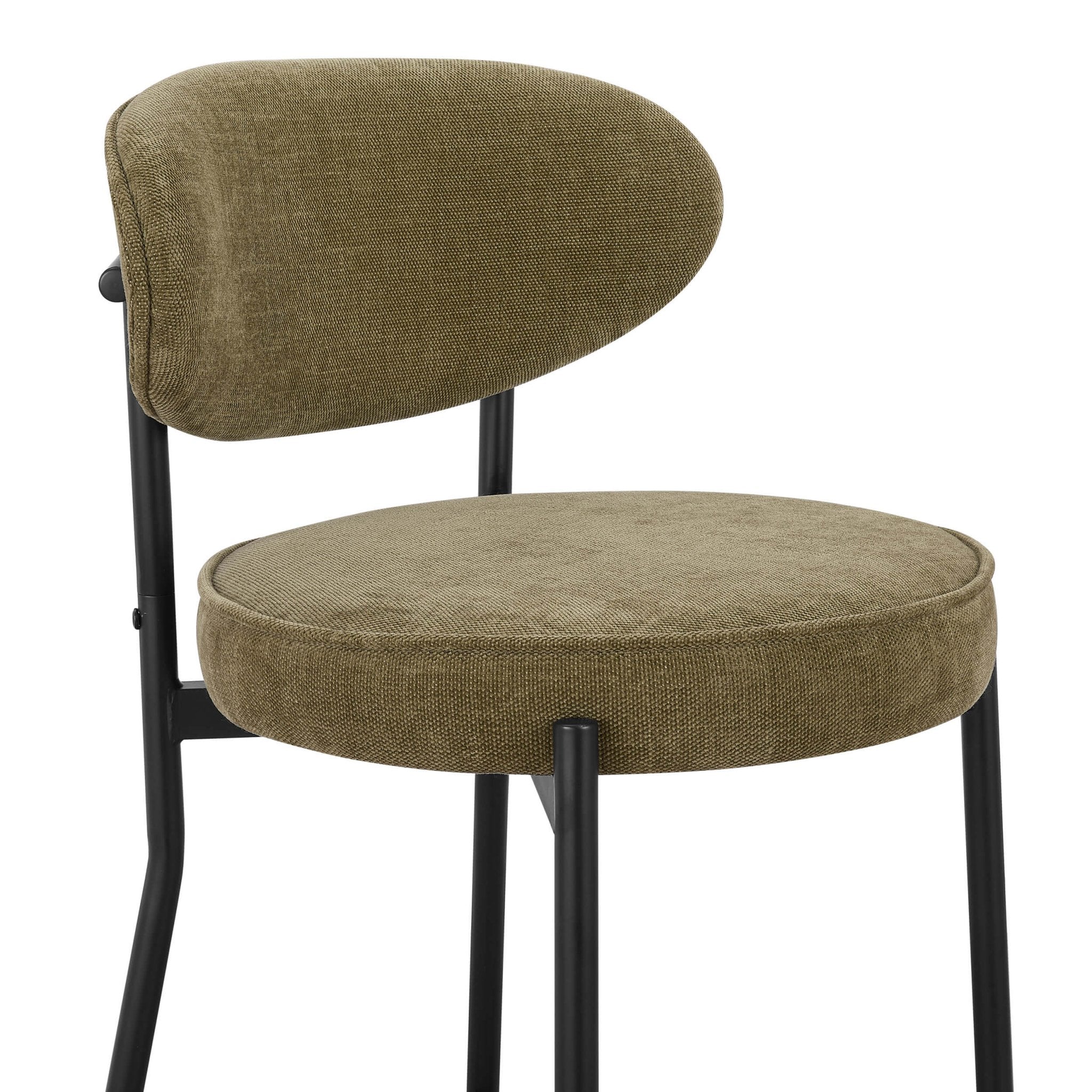 Dusklia - Mia Set of 2 Barstools - Chenille Olive
