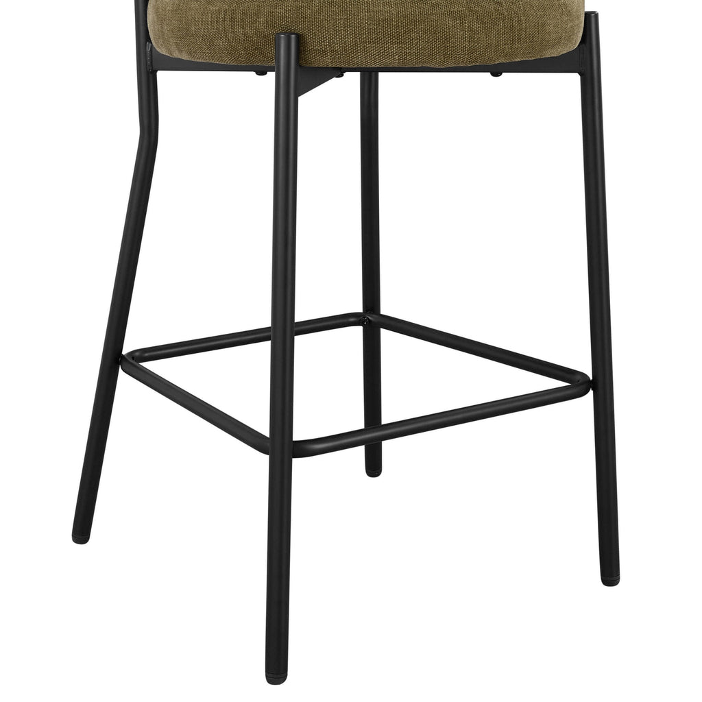 Dusklia - Mia Set of 2 Barstools - Chenille Olive