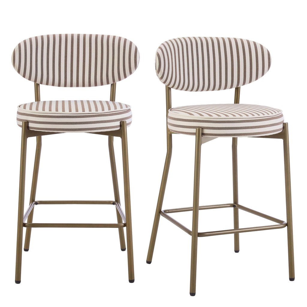 Dusklia - Mia Set of 2 Barstools - Chocolate Stripe