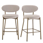 Dusklia - Mia Set of 2 Barstools - Chocolate Stripe