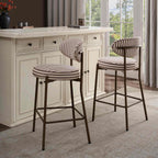 Dusklia - Mia Set of 2 Barstools - Chocolate Stripe