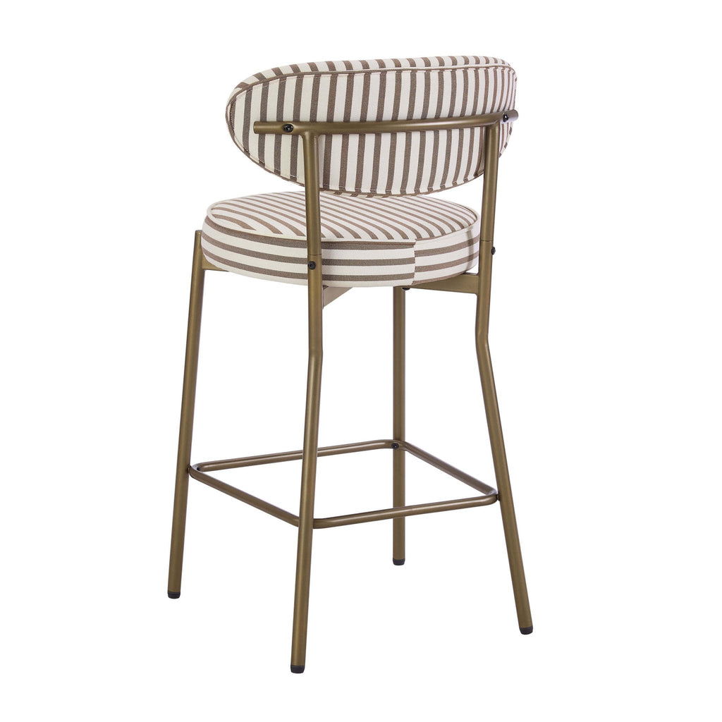 Dusklia - Mia Set of 2 Barstools - Chocolate Stripe