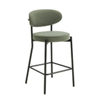 Dusklia - Mia Set of 2 Barstools - Matte Velvet - Sage Green
