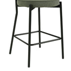 Dusklia - Mia Set of 2 Barstools - Matte Velvet - Sage Green