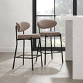 Dusklia - Mia Set of 2 Barstools - Matte Velvet - Sand