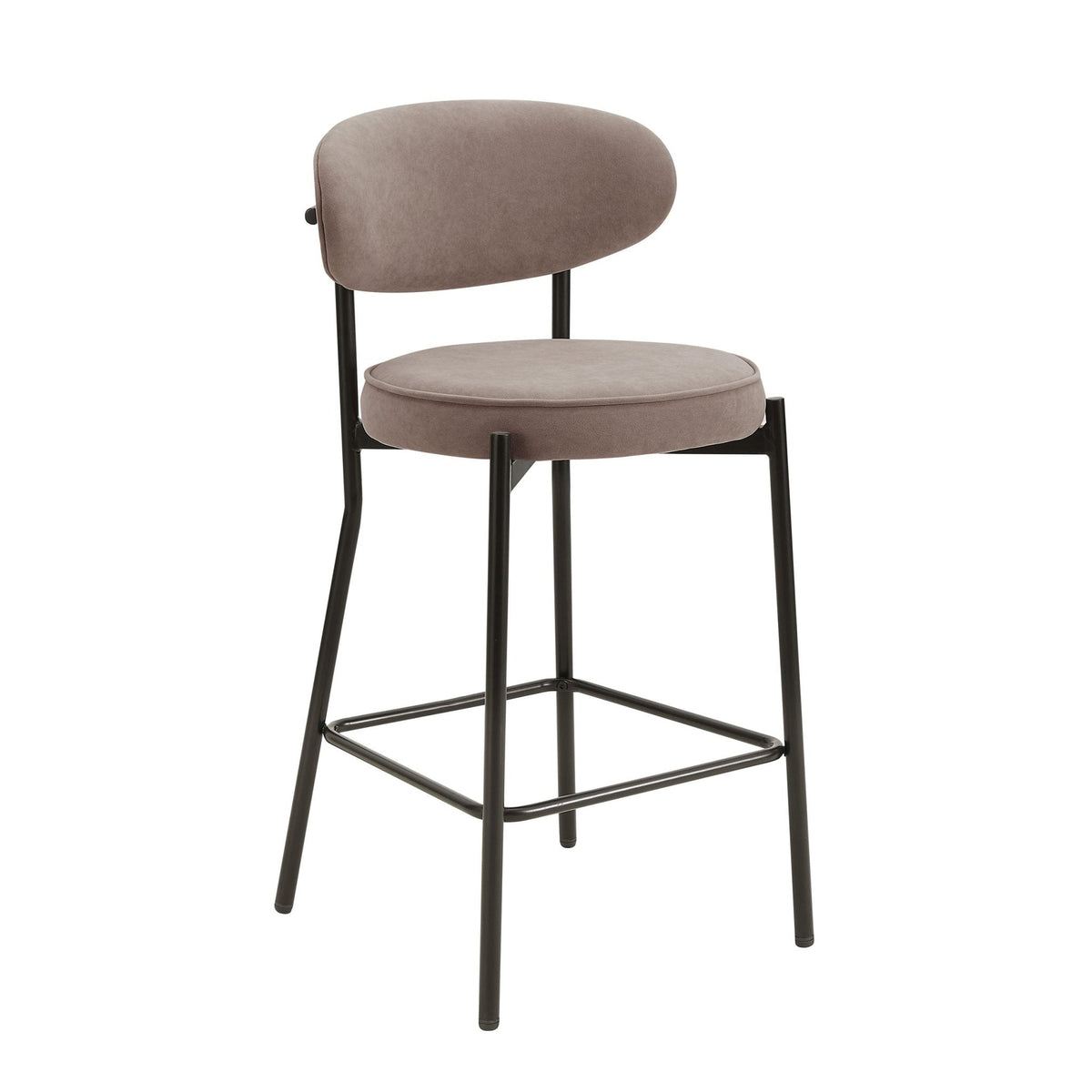 Dusklia - Mia Set of 2 Barstools - Matte Velvet - Sand