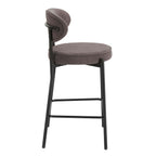 Dusklia - Mia Set of 2 Barstools - Matte Velvet - Taupe
