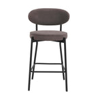 Dusklia - Mia Set of 2 Barstools - Matte Velvet - Taupe