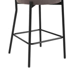 Dusklia - Mia Set of 2 Barstools - Matte Velvet - Taupe