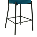 Dusklia - Mia Set of 2 Barstools - Matte Velvet - Teal