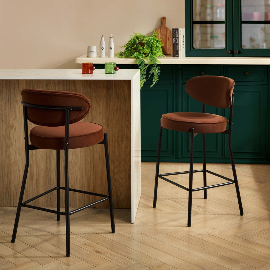 Dusklia - Mia Set of 2 Barstools - Terracotta