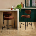 Dusklia - Mia Set of 2 Barstools - Terracotta