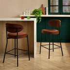 Dusklia - Mia Set of 2 Barstools - Terracotta