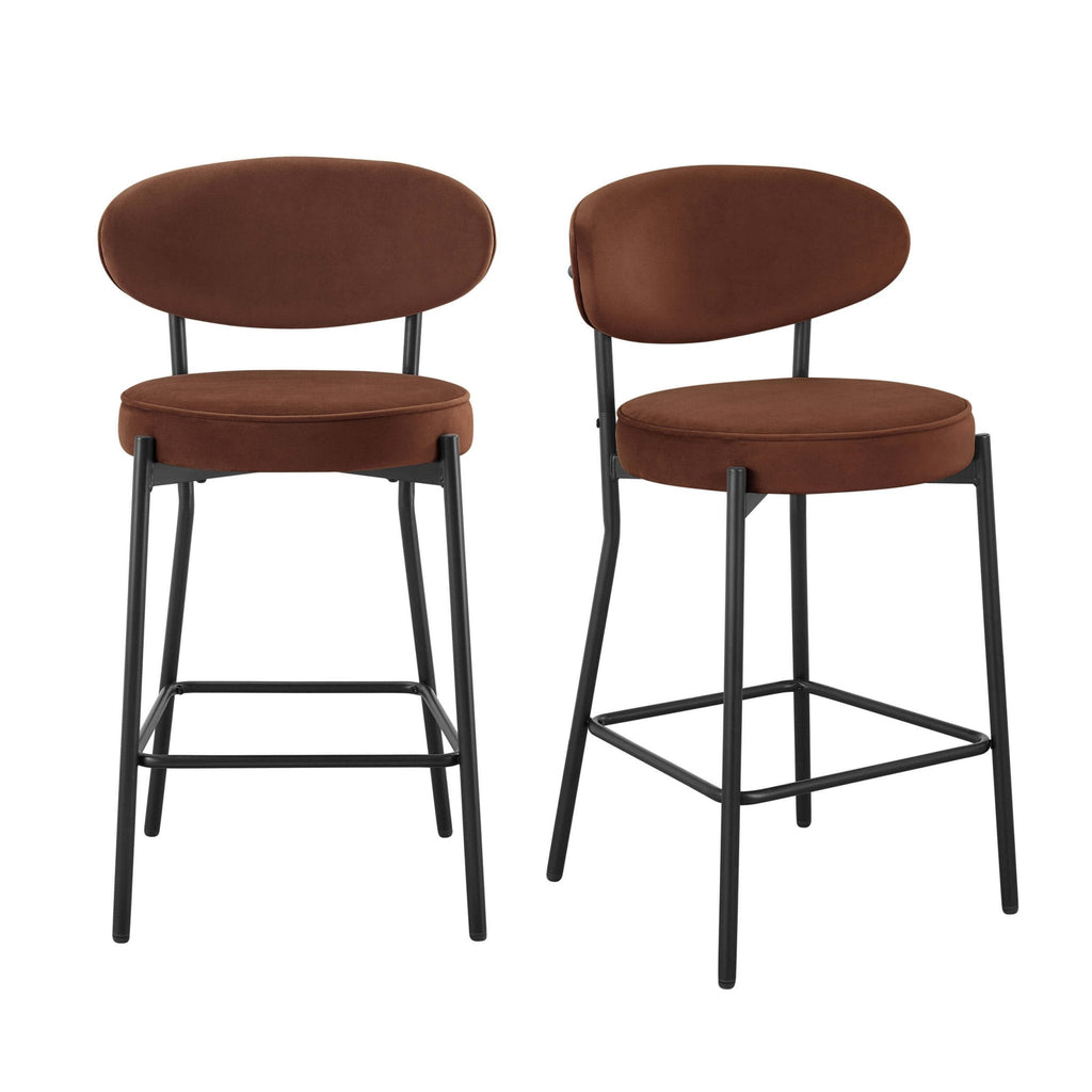 Dusklia - Mia Set of 2 Barstools - Terracotta