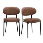 Dusklia - Mia Set of 2 Dining Chair - Faux Leather Tan